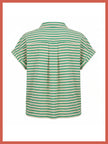 Talinn Towelling Cotton Striped Shorts - Green Mix