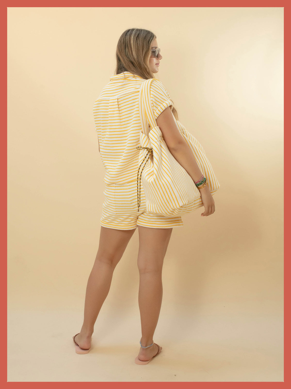 Deckchair Cotton Towelling Tote - Yellow