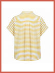 Caspian Cotton Towelling Stripe Blouse - Yellow