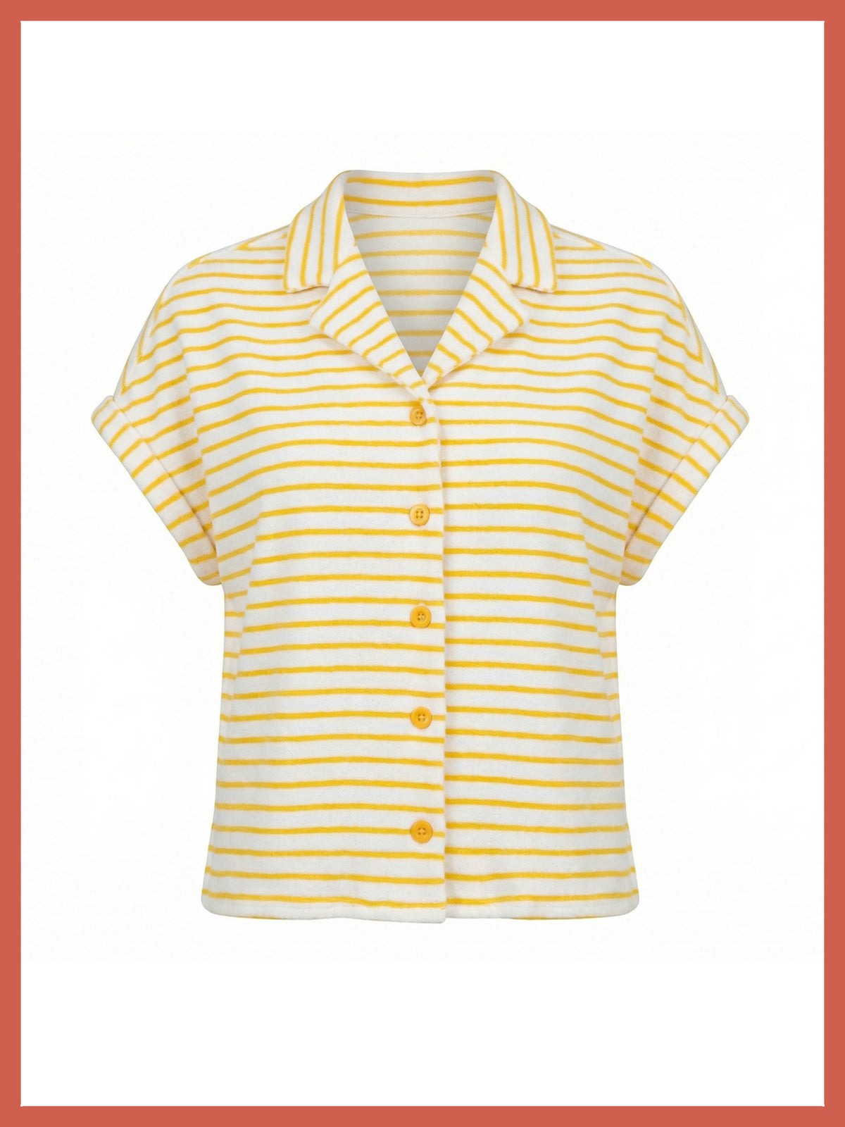 Caspian Cotton Towelling Stripe Blouse - Yellow