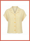 Caspian Cotton Towelling Stripe Blouse - Yellow