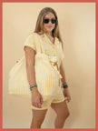 Caspian Cotton Towelling Stripe Blouse - Yellow
