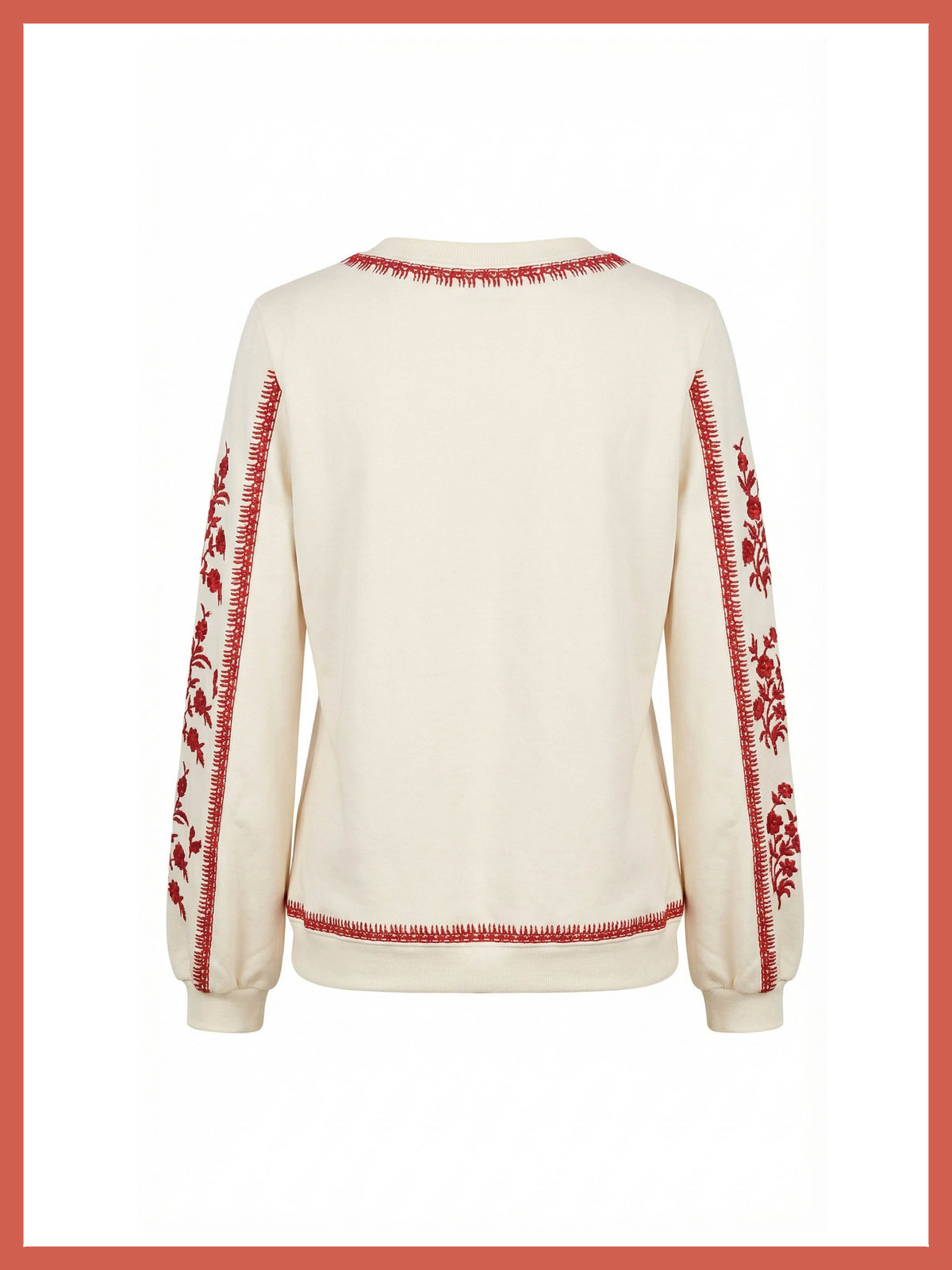 Catalina Embroidered Sweater In Cream