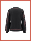 Catalina Embroidered Sweater In Washed Blue