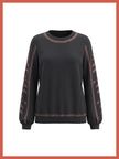 Catalina Embroidered Sweater In Washed Blue