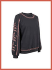 Catalina Embroidered Sweater In Washed Blue