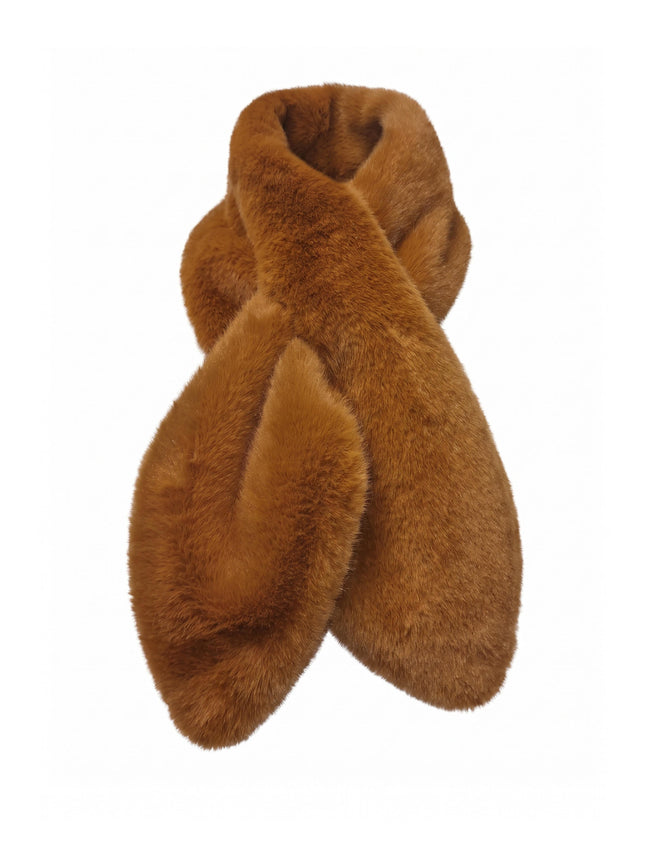 Cate Faux Fur Scarf - Chestnut