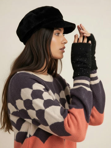 Chadwick Fingerless Mittens - Black