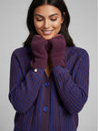 Chadwick Fingerless Mittens - Plum