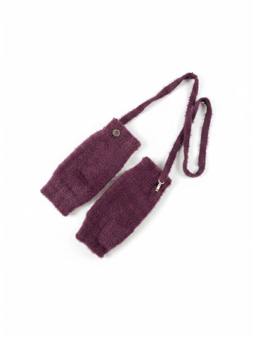 Chadwick Fingerless Mittens - Plum