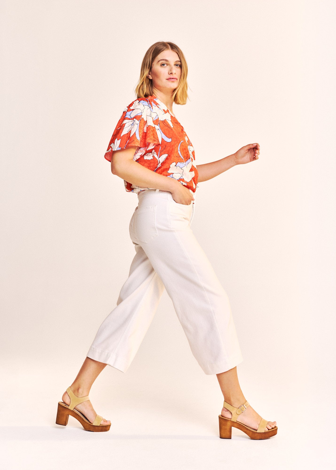 Parma Cropped Jeans - Ecru