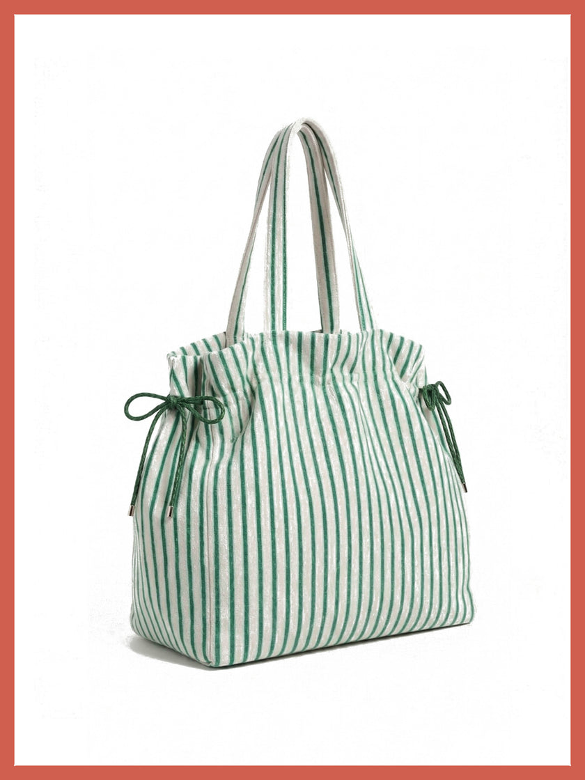 Deckchair Cotton Towelling Tote - Green