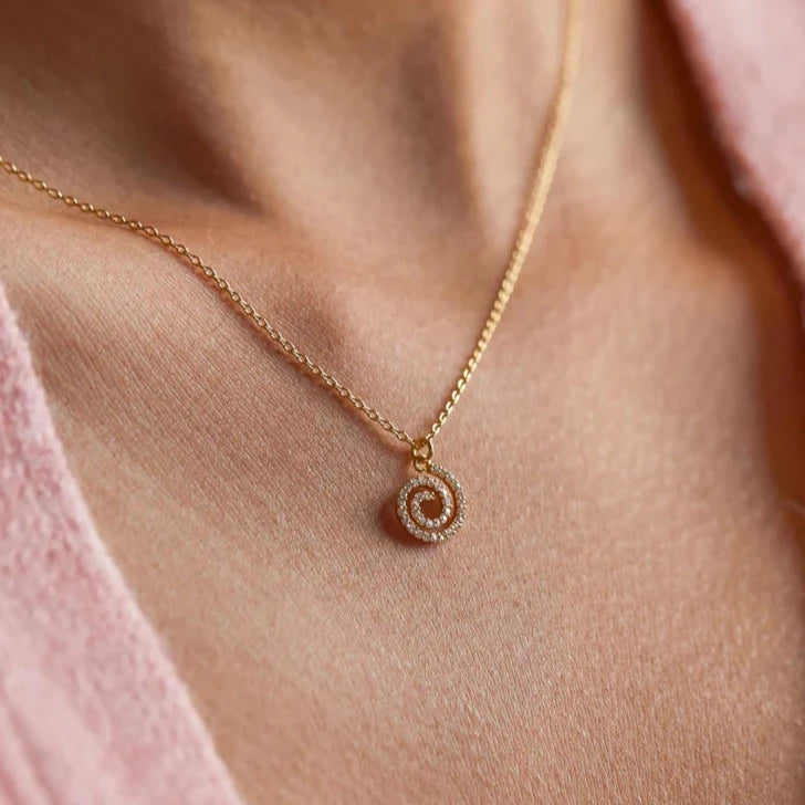 Swirl Necklace - Gold Plated