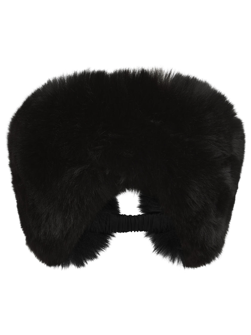 Elsa Faur Fur Headband-Black