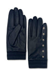 ELVIS STAR EMBROIDERED LEATHER GLOVE-BLACK