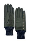ELVIS STAR EMBROIDERED LEATHER GLOVE-KHAKI