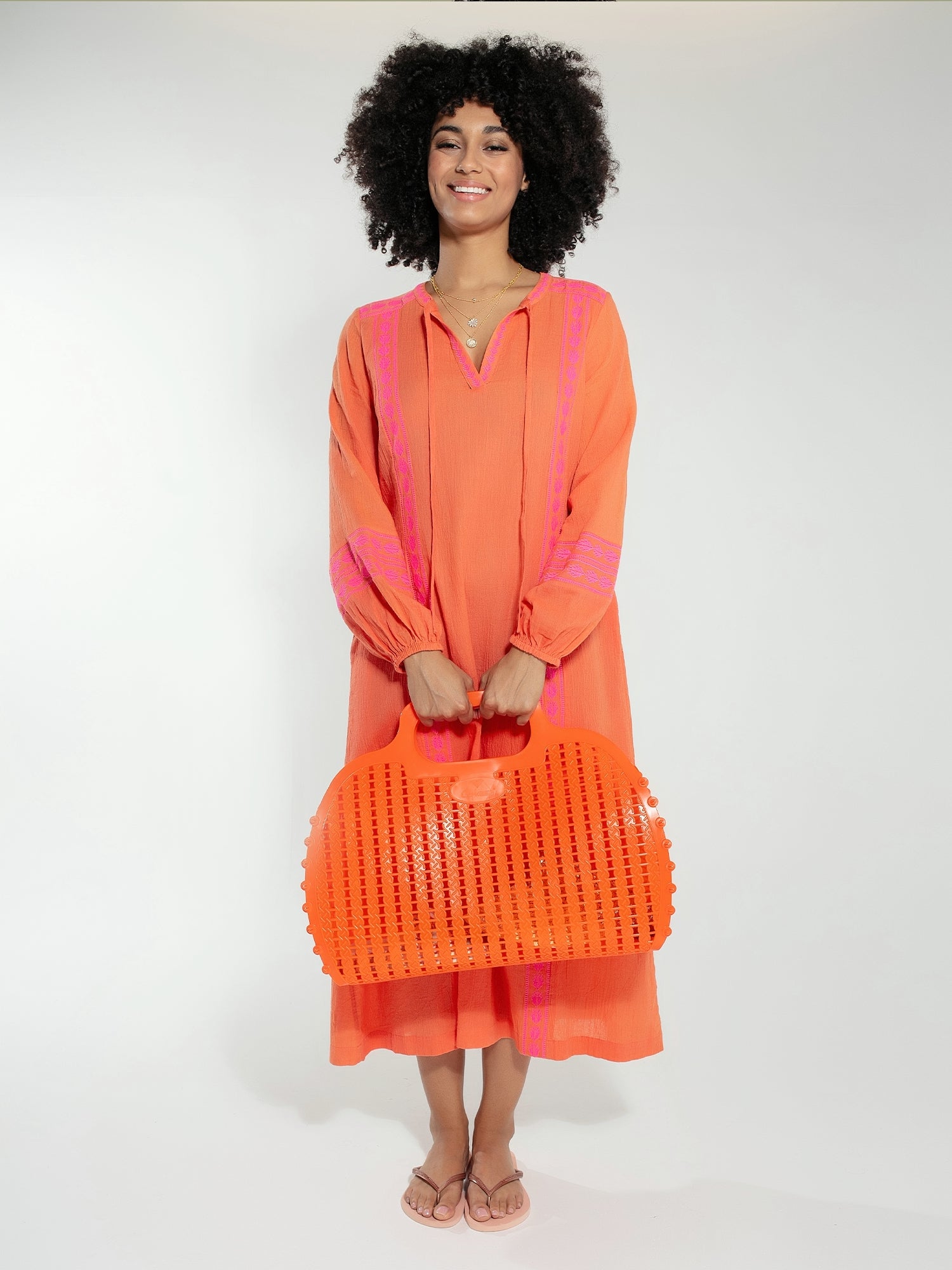 Emilia Maxi Dress Orange Mix