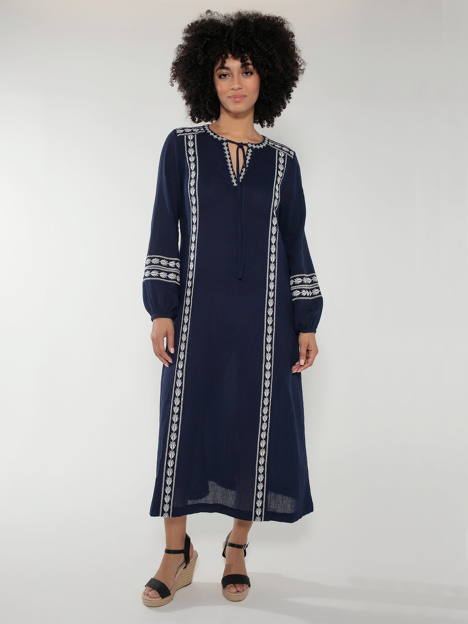 Emilia Maxi Dress in Navy Mix
