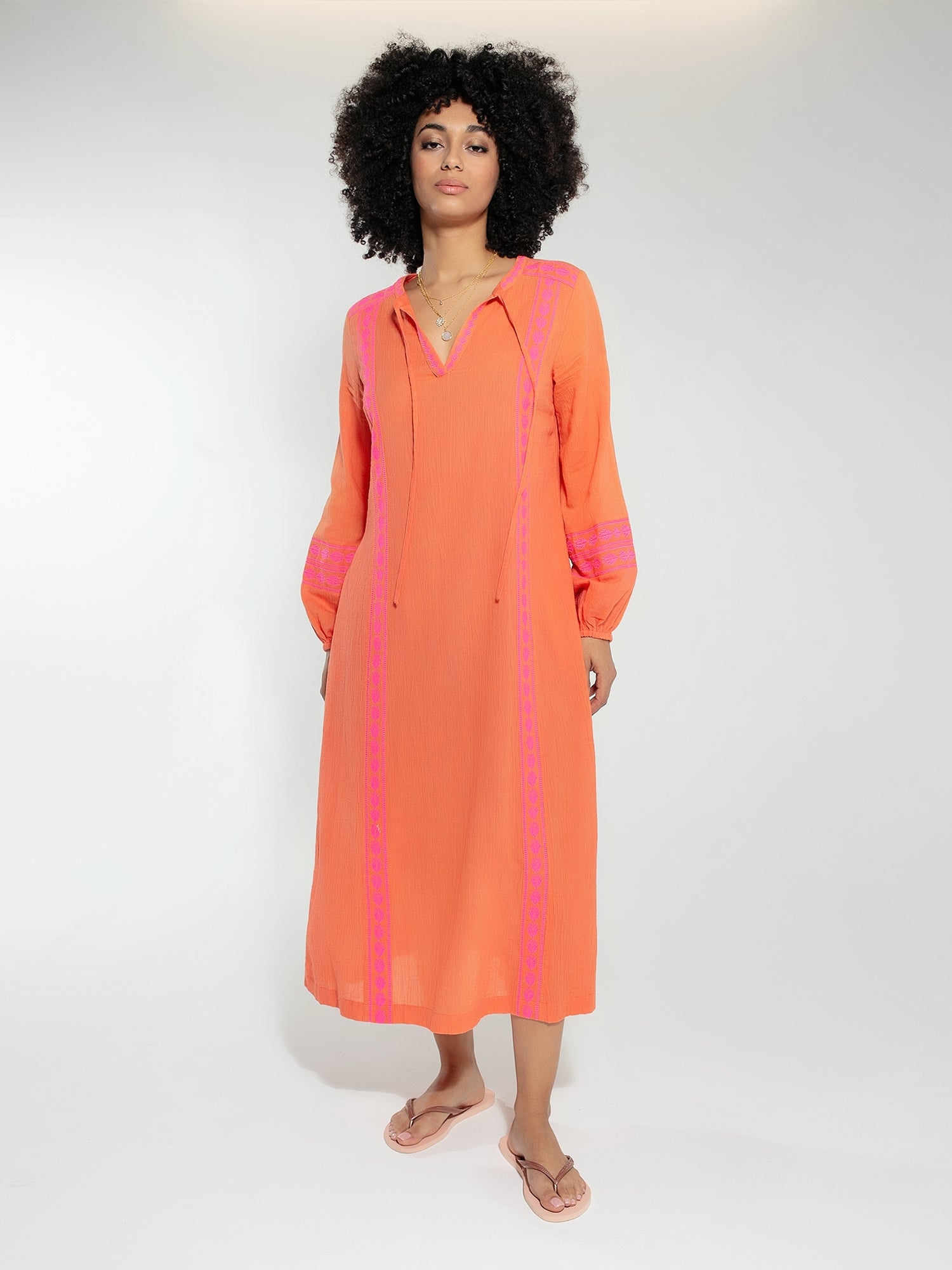 Emilia Maxi Dress Orange Mix