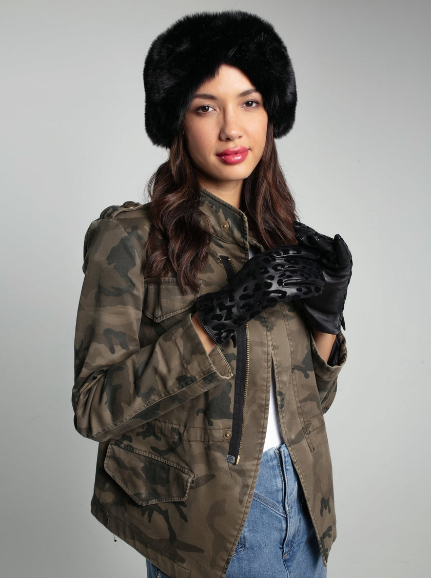 Elsa Faur Fur Headband-Black