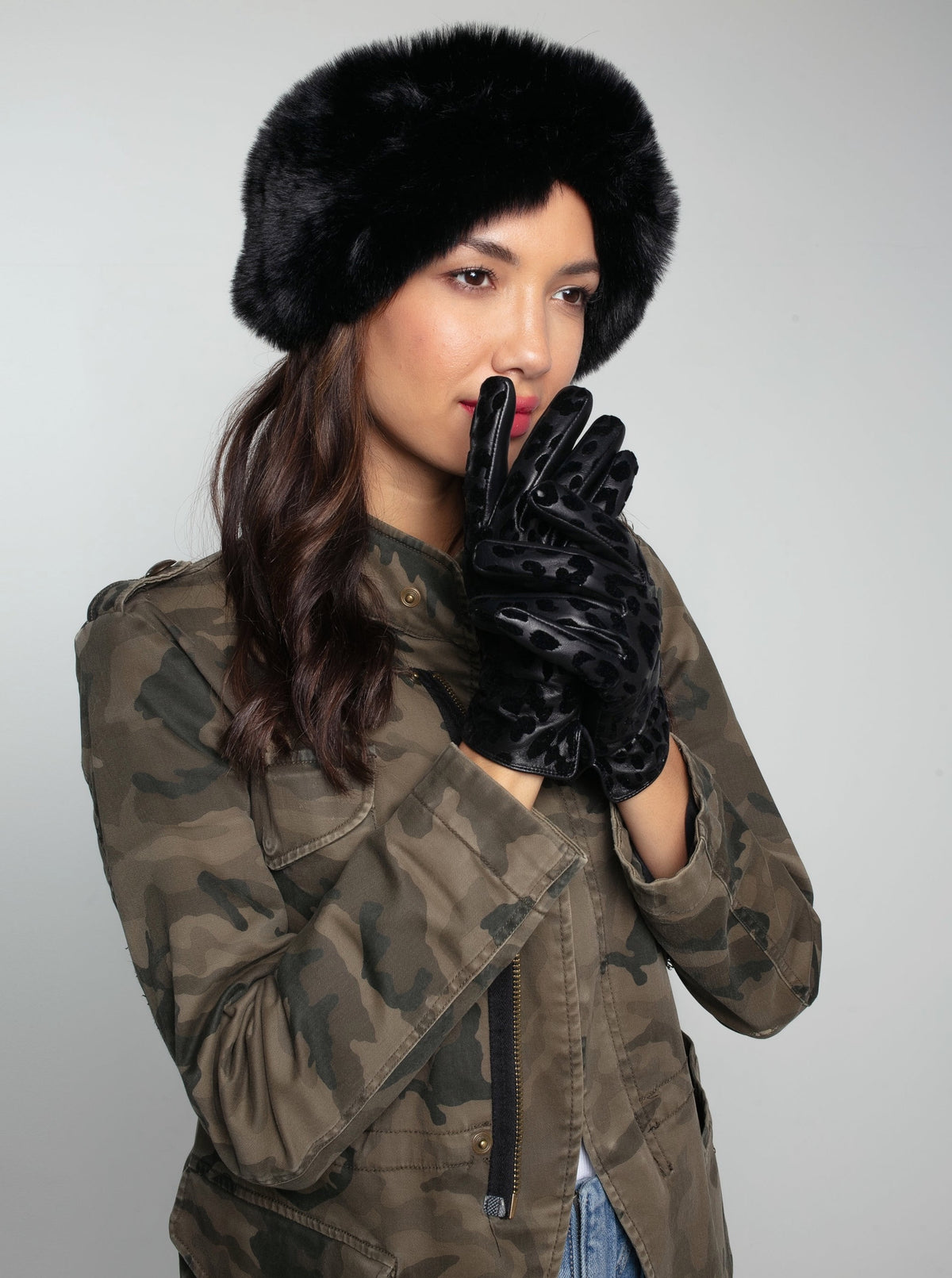 Elsa Faur Fur Headband-Black