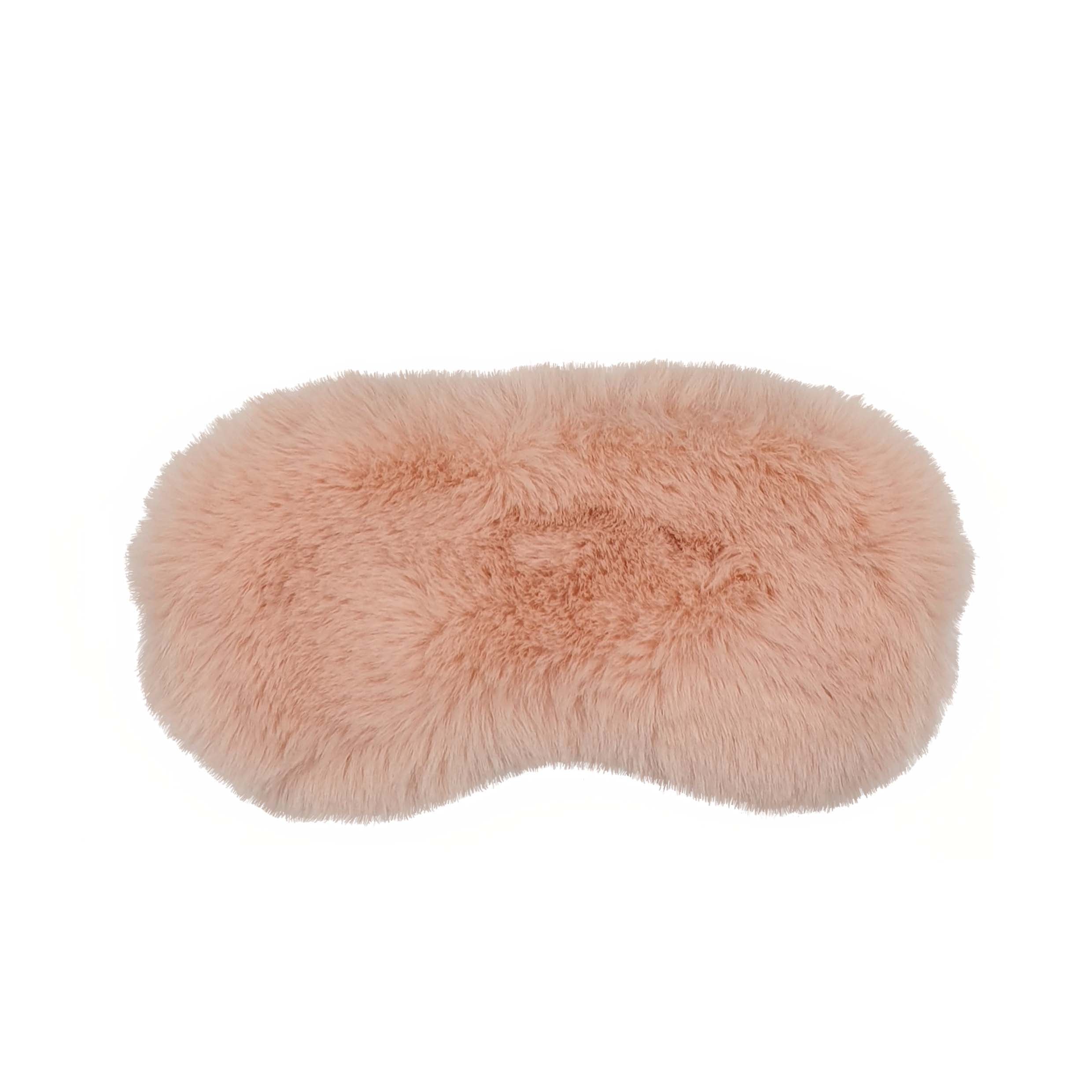 Faux Fur Hot Water Bottle and Eye Mask Set - Nude