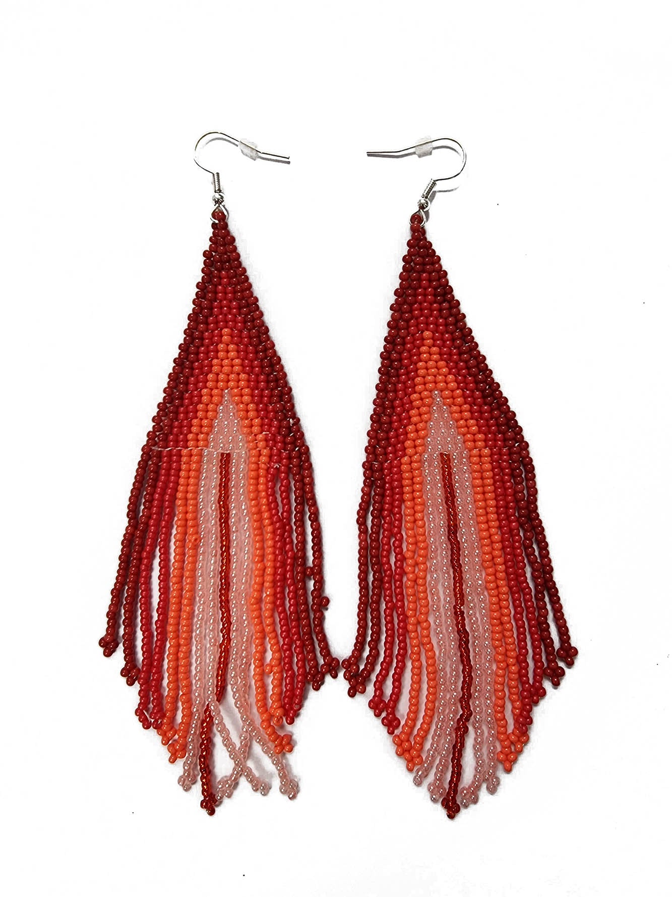 Beaded Earrings - Red