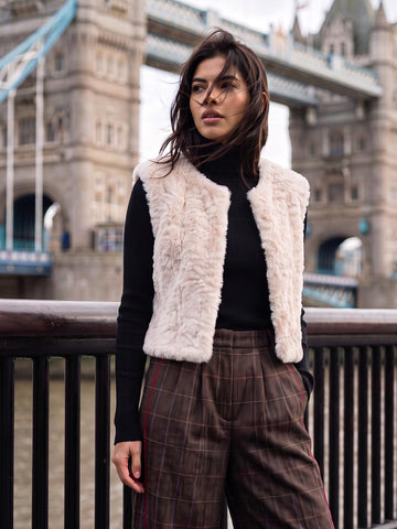 Edelweiss Faux Fur Gilet - Cream