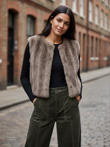 Edelweiss Faux Fur Gilet - Mink