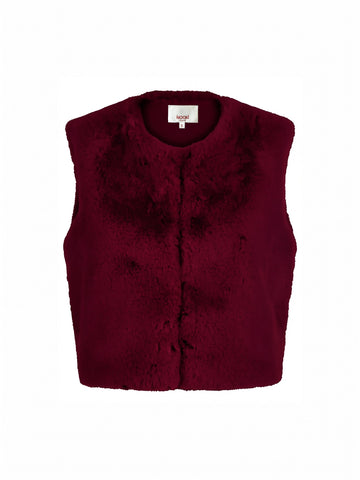 Edelweiss Faux Fur Gilet - Plum
