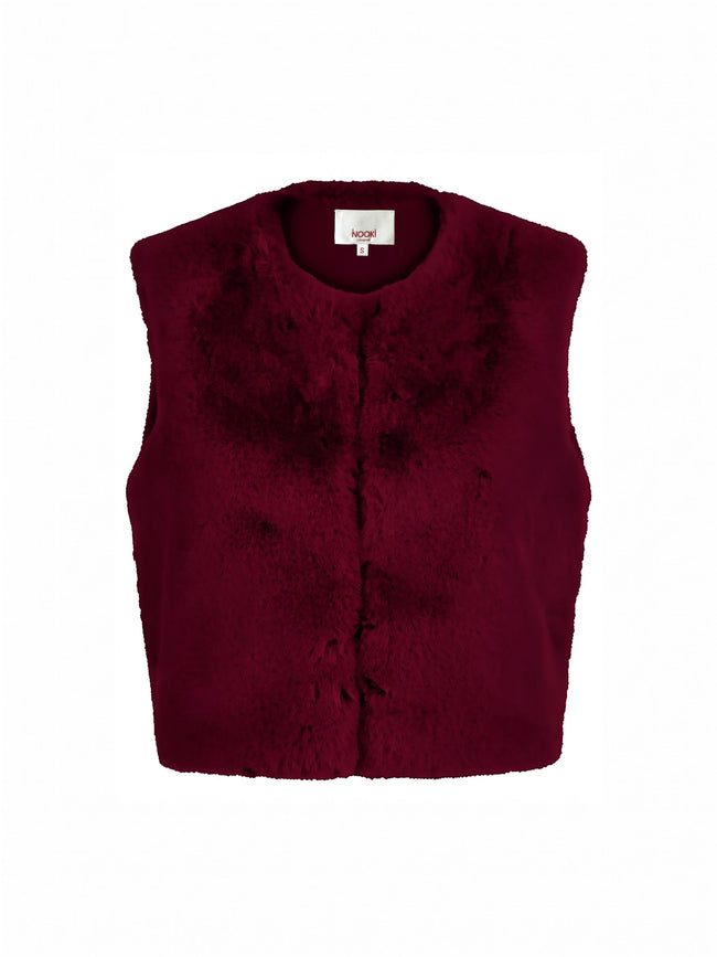 Edelweiss Faux Fur Gilet - Plum