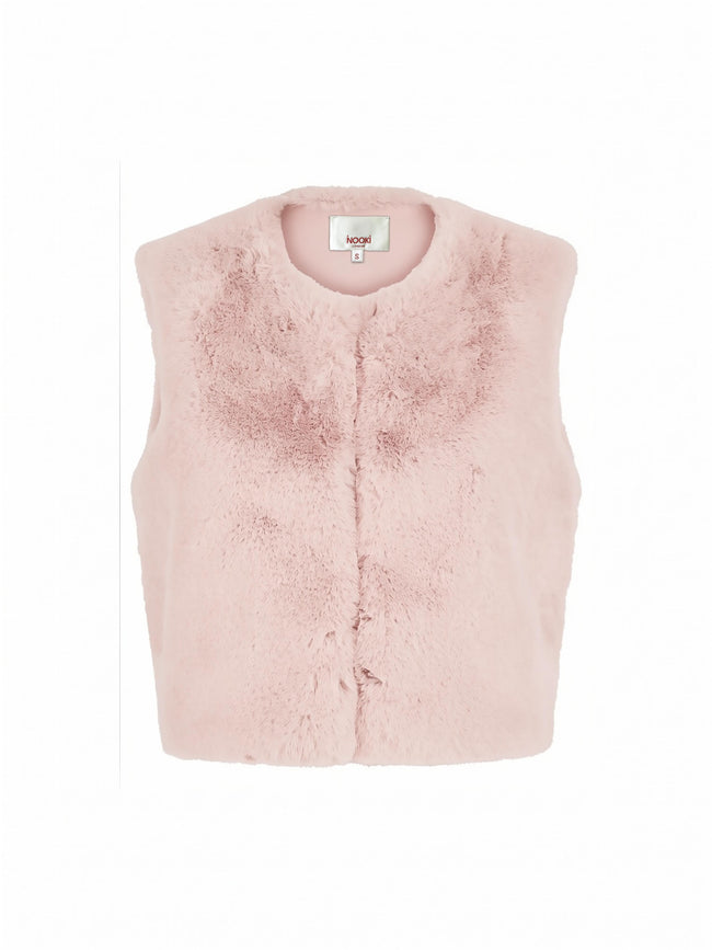 Edelweiss Faux Fur Gilet - Nude