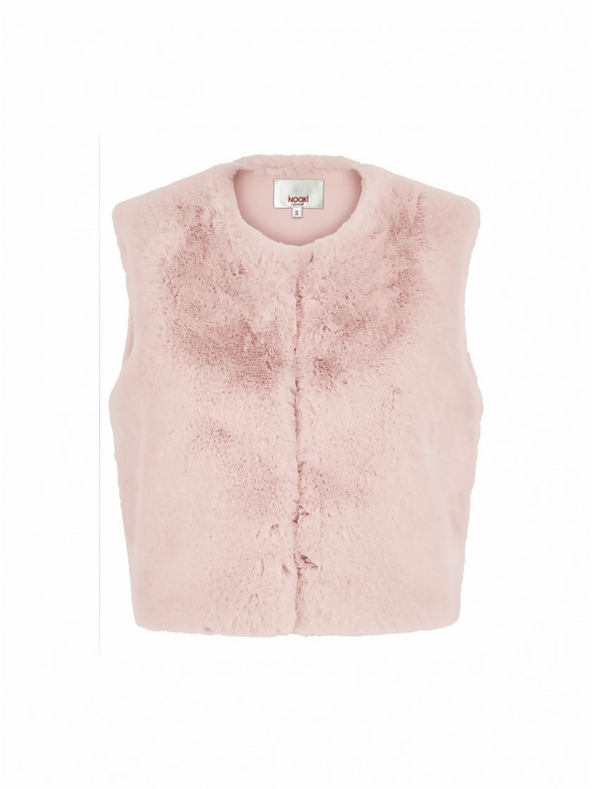 Edelweiss Faux Fur Gilet - Nude