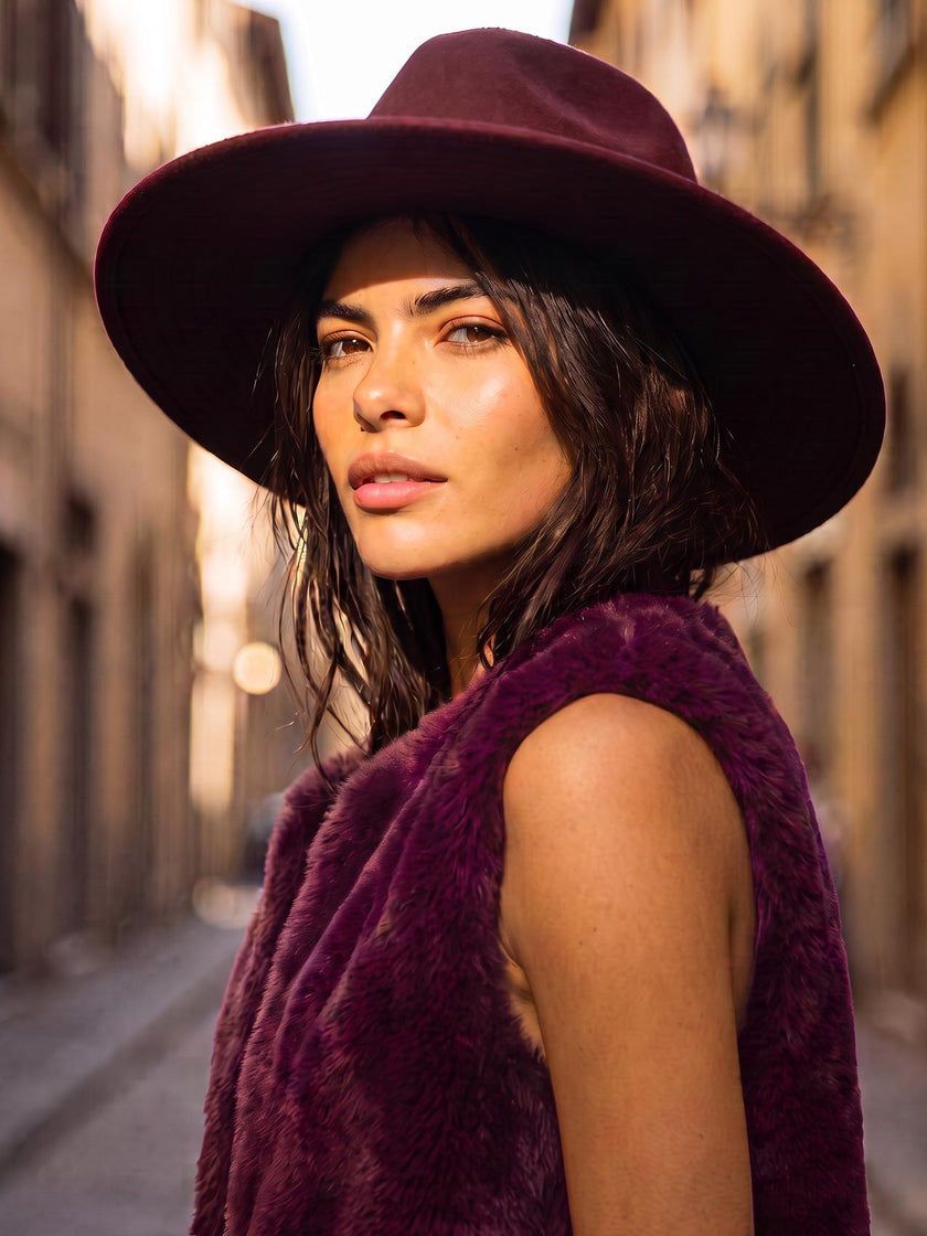 Stevie Fedora Hat - Plum