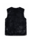 Eden Long Faux Fur Gilet-Black