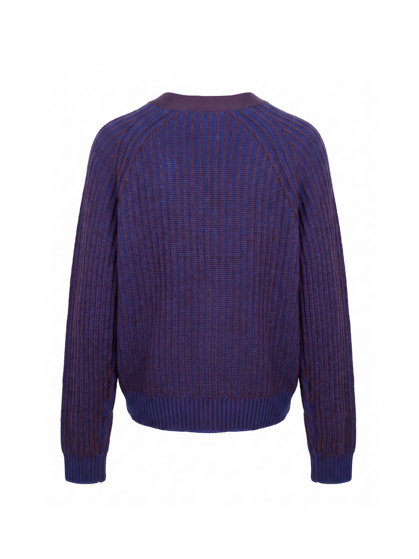 Fabian Grandad Cardigan - Blue Mix