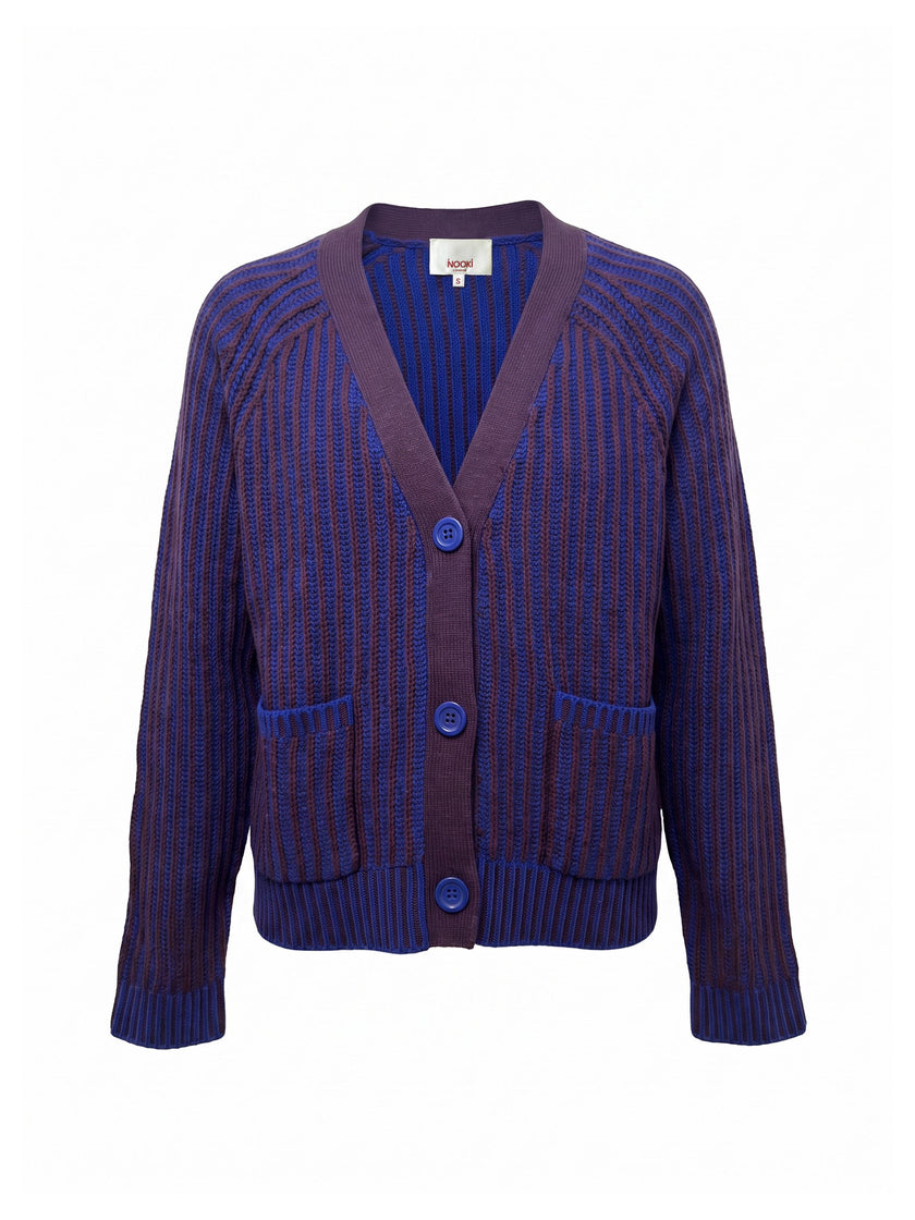 Fabian Grandad Cardigan - Blue Mix