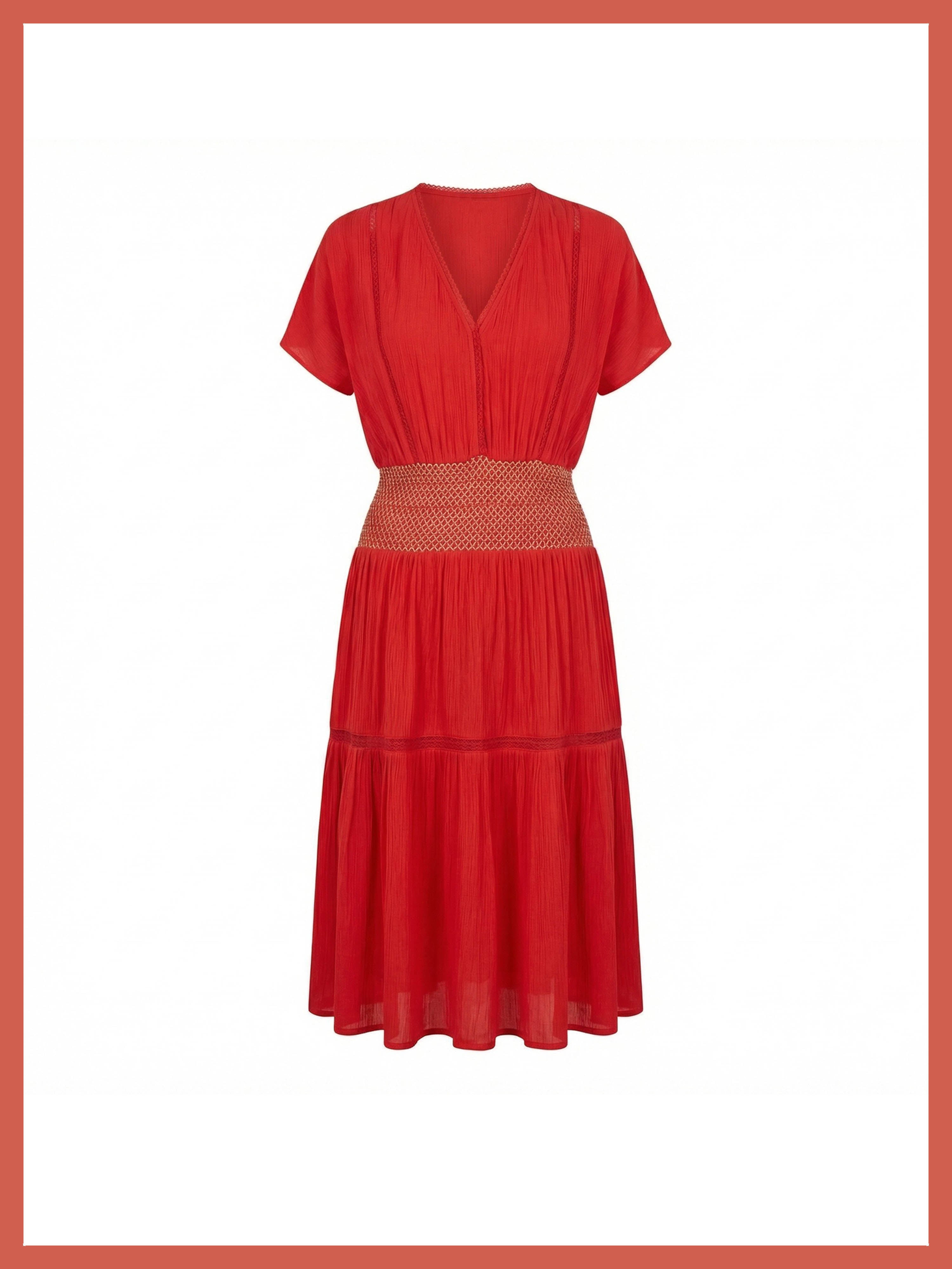 Fallon Summer Dress in Red