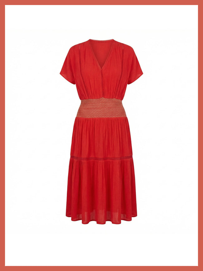 Fallon Summer Dress in Red