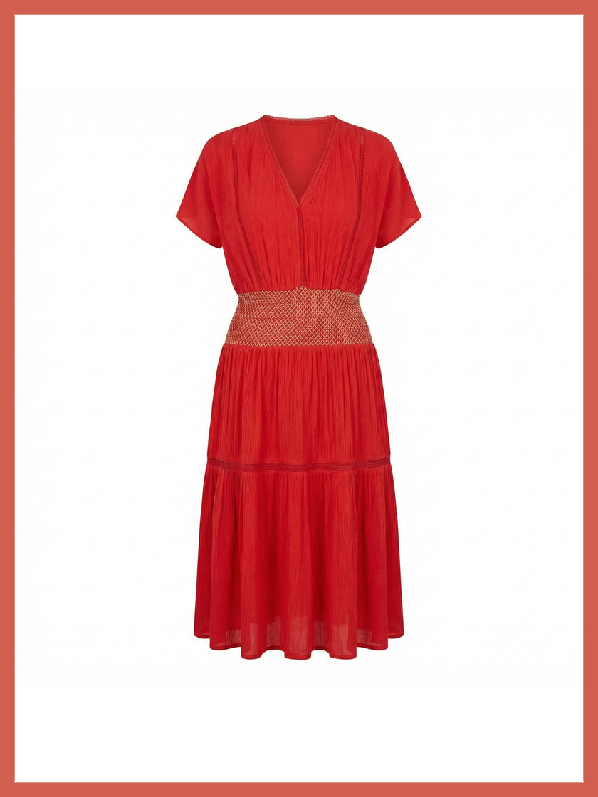 Fallon Summer Dress in Red