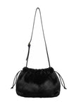 Women's black faux fur bag for stylish winter accessories
