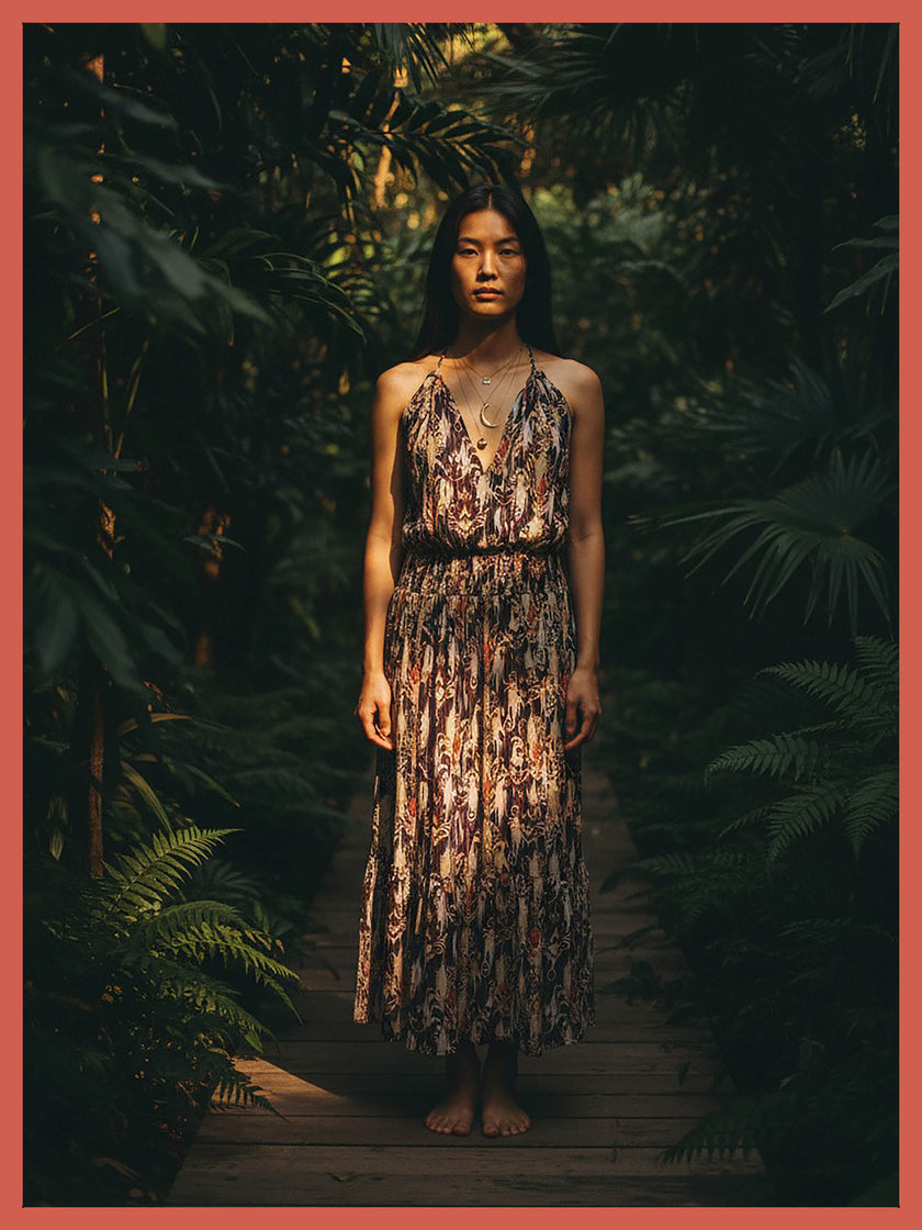 Freda Printed Maxi Dress-Multi