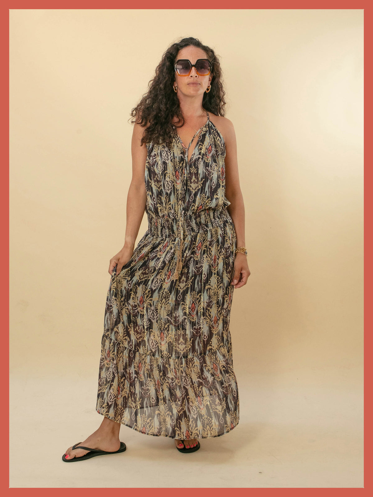 Freda Printed Maxi Dress-Multi