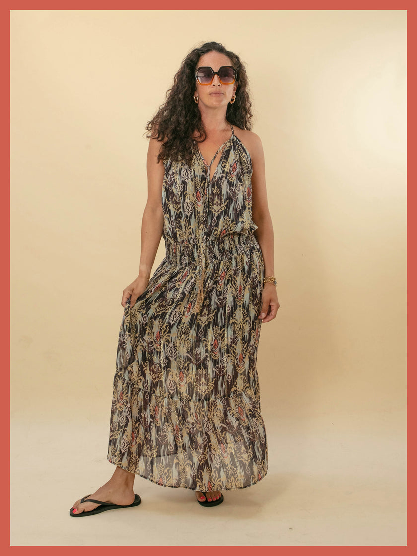 Freda Printed Maxi Dress-Multi