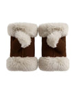 Freya Faux Fur Fingerless Gloves - Chocolate
