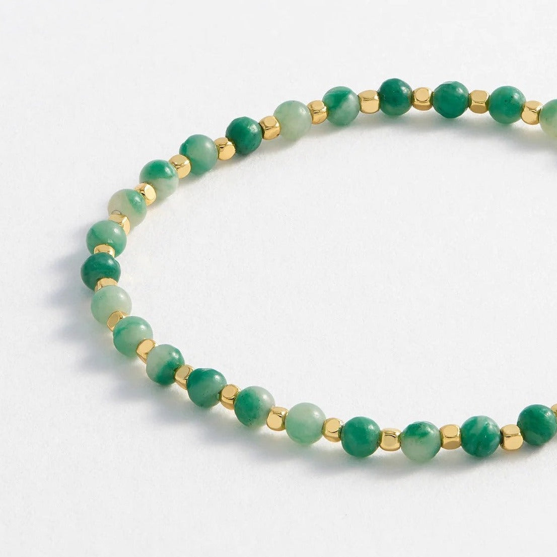Gemstone Amelia Bracelet - Gold Plated | Green Quartz