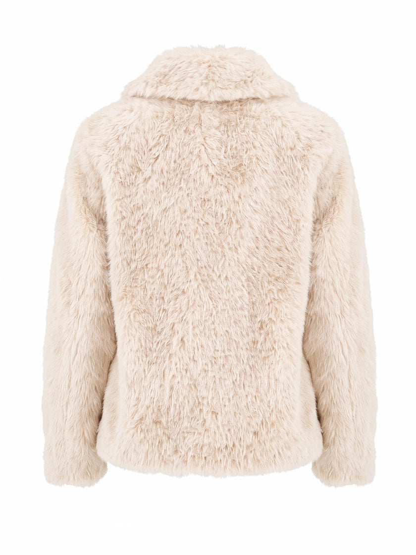 Galaxy Faux Fur Jacket - Cream