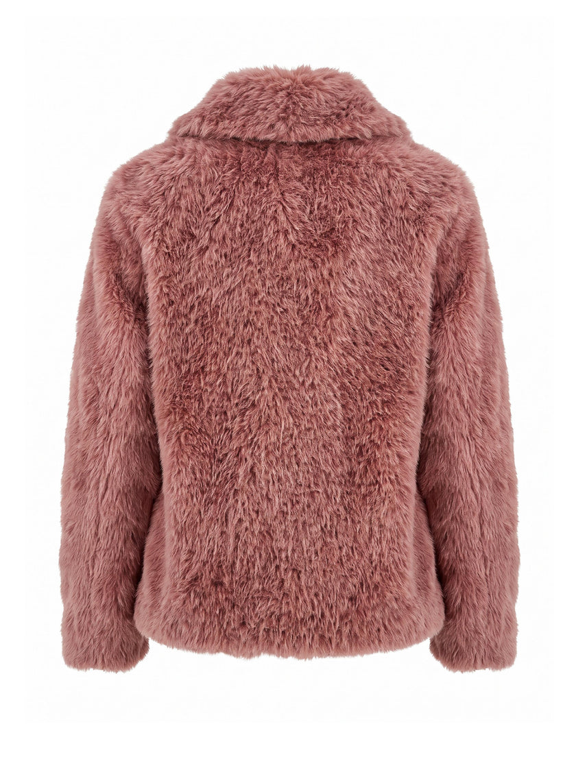 Galaxy Faux Fur Jacket - Rose