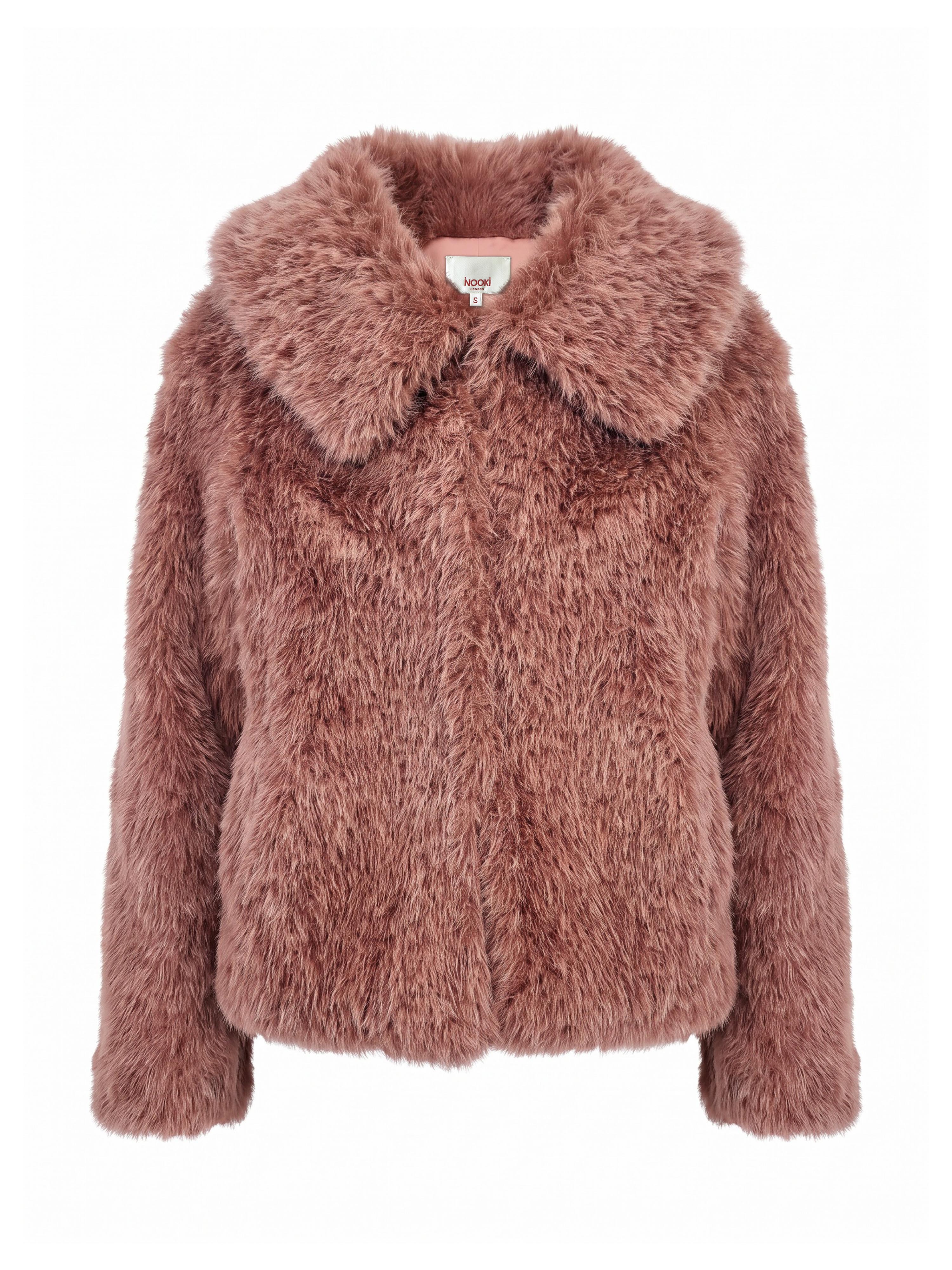Galaxy Faux Fur Jacket - Rose