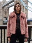 Galaxy Faux Fur Jacket - Rose